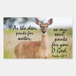 Als hertenbroek voor water Bijbel Verse Psalm 42:1 Rechthoekige Sticker