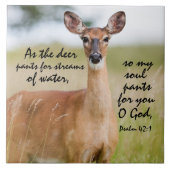 Als hertenbroek voor water Bijbel Verse Psalm 42:1 Tegeltje (Voorkant)