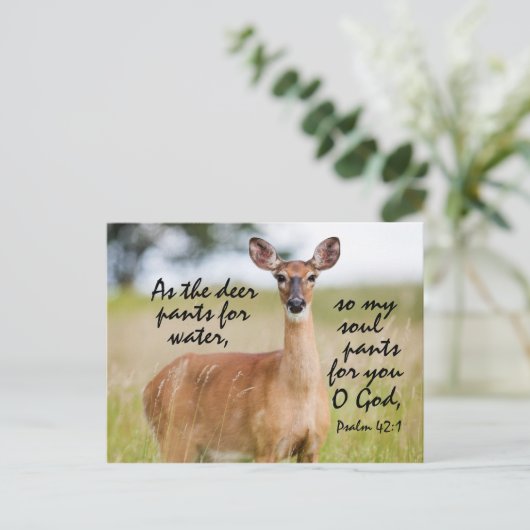 Als hertenbroekje voor water, Bijbel Psalm 42 Aang Briefkaart (Staand voorkant)