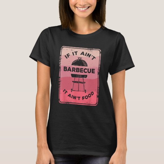 Als het barbecueën het weer eten barbecuegrilling t-shirt (Voorkant)