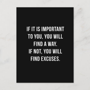 Als het belangrijk is. Inspirerend Briefkaart. Briefkaart