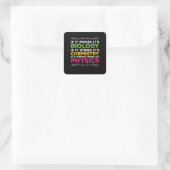 Als het beweegt is het biologie Als het stinkt is Vierkante Sticker (Tas)