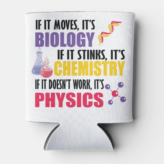 Als het beweegt is het biologie blikjeskoeler (Voorkant)