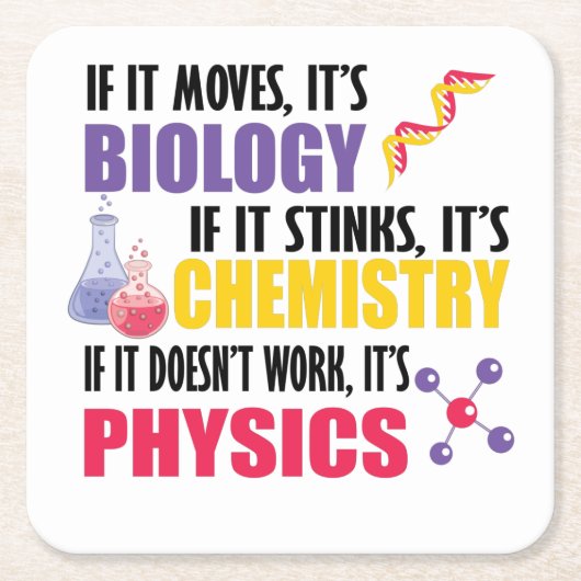 Als het beweegt is het biologie kartonnen onderzetters (Voorkant)