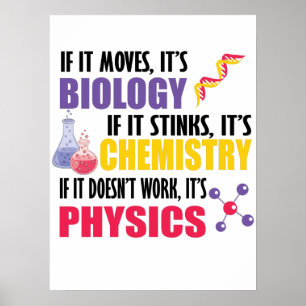 Als het beweegt is het biologie poster