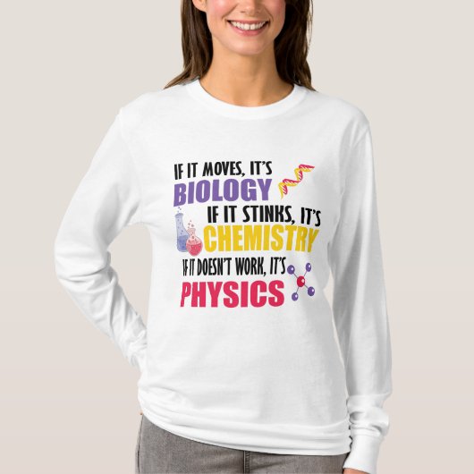 Als het beweegt is het biologie t-shirt (Voorkant)