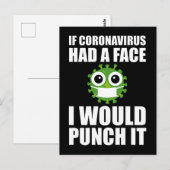 Als het Coronavirus een gezicht had, zou ik het sl Briefkaart (Voorkant / Achterkant)