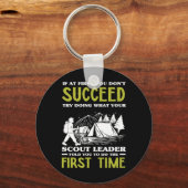 Als het eerst niet lukt - Grappige scoutleider Sleutelhanger (Voorkant)