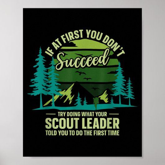 Als het eerst niet lukt scoutleider Camng H Poster (Voorkant)