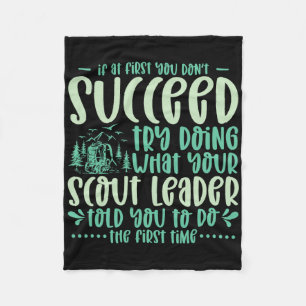 Als het eerst niet lukt, scoutleider kamperen fleece deken