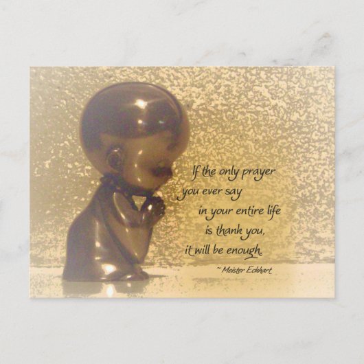Als het enige gebed dat je ooit zegt: Dank je Briefkaart (Voorkant)