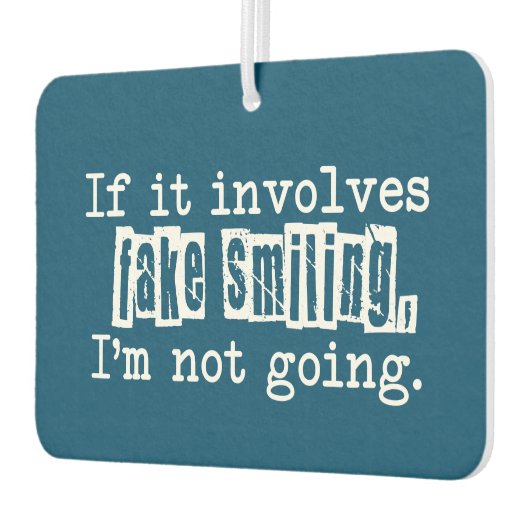 Als het Fake Smiling Funny Typografie impliceert Luchtverfrisser (Links)