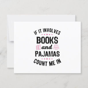 Als het gaat om boeken en pyjama boek liefhebber B RSVP Kaartje