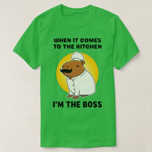 Als het gaat om de keuken In de baas Capybara T-shirt (Design voorkant)