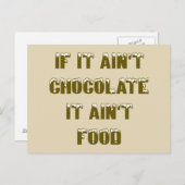 Als het geen chocolade is, is het geen eten. briefkaart (Voorkant / Achterkant)