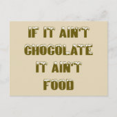 Als het geen chocolade is, is het geen eten. briefkaart (Voorkant)