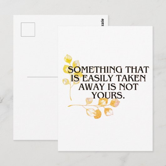 Als het gemakkelijk genomen is, was het nooit van  briefkaart (Voorkant / Achterkant)