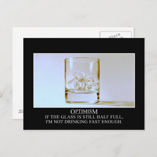 Als het glas vol is, moet ik sneller drinken briefkaart (Voorkant / Achterkant)