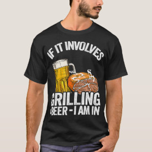 Als het grilling en beer Pork Rub Pap BQ T-shirt