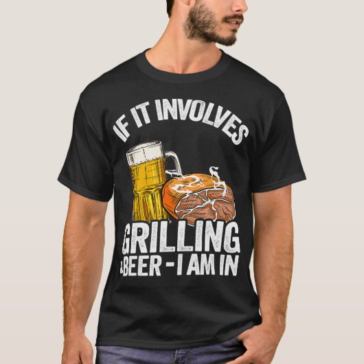 Als het grilling en beer Pork Rub Pap BQ T-shirt (Voorkant)