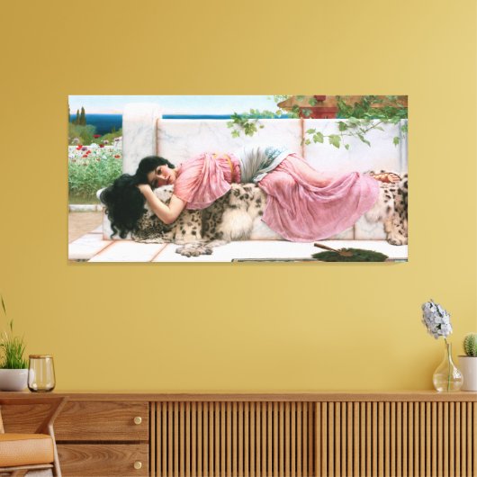 Als het hart jong is door John William Godward Canvas Afdruk (Insitu (Woonkamer))