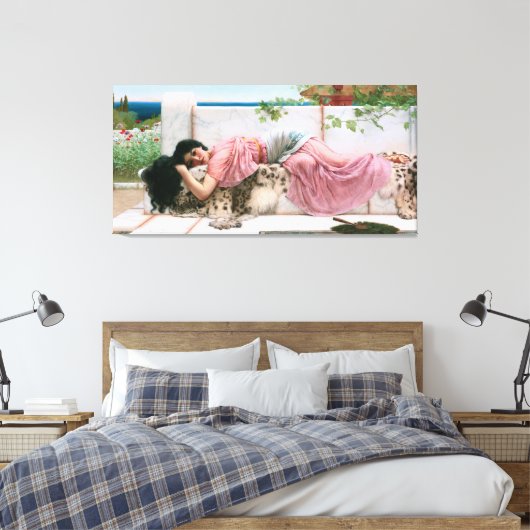 Als het hart jong is door John William Godward Canvas Afdruk (Insitu (Slaapkamer))