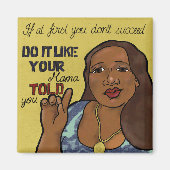 Als het je eerst niet lukt. Grappige koelkastmagne Magneet (Voorkant)