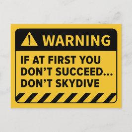 "Als het je eerst niet lukt... Niet skydiven" Briefkaart
