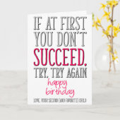 Als het je in eerste instantie niet lukt, grappige kaart (Gele Bloem)