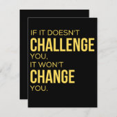 Als het je niet uitdaagt, zal het je niet verander save the date (Voorkant / Achterkant)