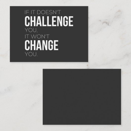 Als het je niet uitdaagt, zal het je niet verander visitekaartje (Voorkant / Achterkant)