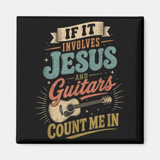 Als het Jezus en gitaren betreft Gitarist Magneet (Voorkant)