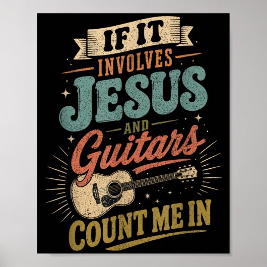 Als het Jezus en gitaren betreft Gitarist Poster (Voorkant)