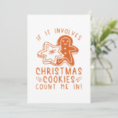 Als het kerst-koekjes met me meebrengt bedankkaart (Staand voorkant)