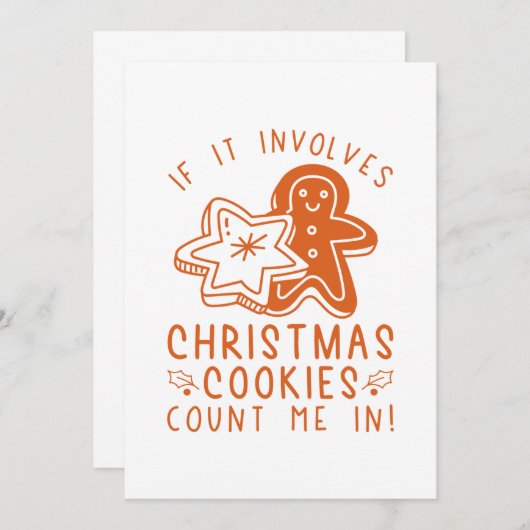Als het kerst-koekjes met me meebrengt bedankkaart (Voorkant / Achterkant)