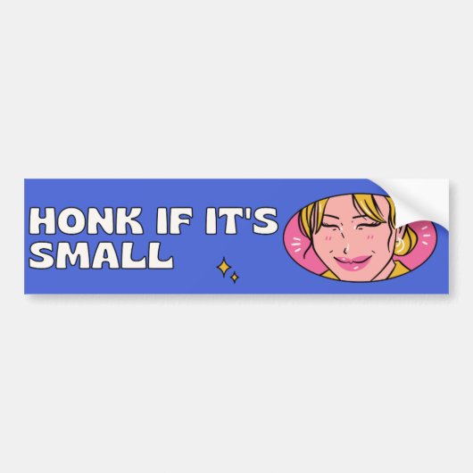 Als het klein is, grappig bumpersticker (Voorkant)