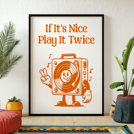 Als het leuk is, speel het dan twee keer als retro poster