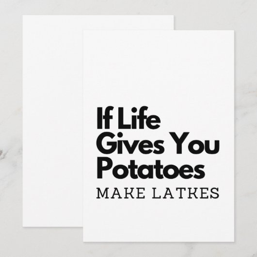 Als het leven je aardappels geeft, maak dan een La Kaart (Voorkant / Achterkant)