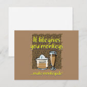 Als het leven je apen geeft Bruin BG Notitiekaartje (Voorkant / Achterkant)