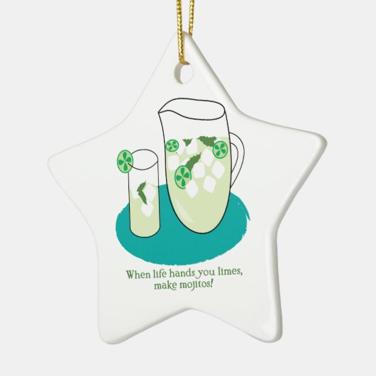 Als het leven je beperkt, maak Mojitos! Keramisch Ornament (Links)