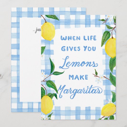 Als het leven je citroenen geeft Aquarel kaart (Voorkant / Achterkant)