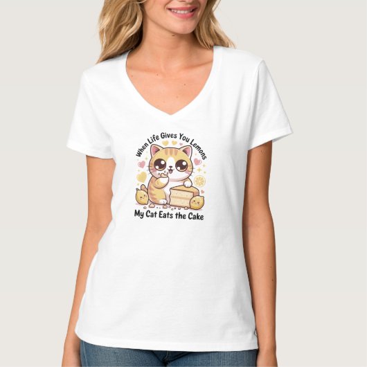 Als het leven je citroenen geeft, eet mijn kat de T-shirt (Voorkant)