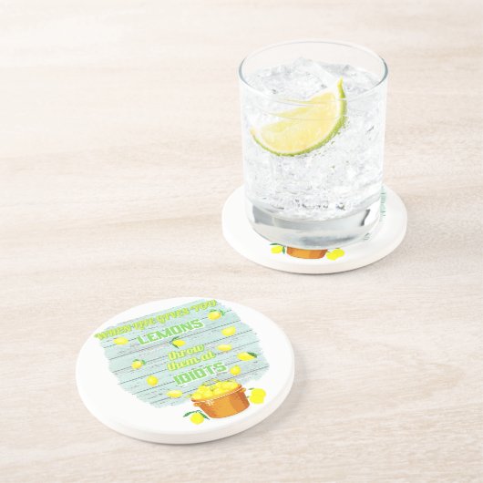 Als het leven je citroenen geeft, gooi ze dan naar zandsteen onderzetter (Zijkant)