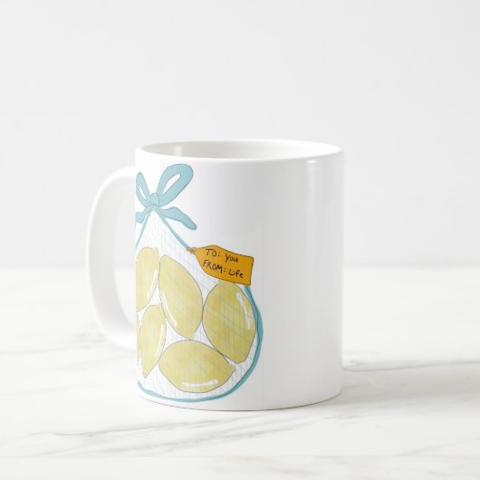 "Als het leven je citroenen geeft" koffie Mok (Voorkant links)