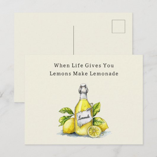Als het leven je citroenen geeft limonade briefkaart (Voorkant / Achterkant)
