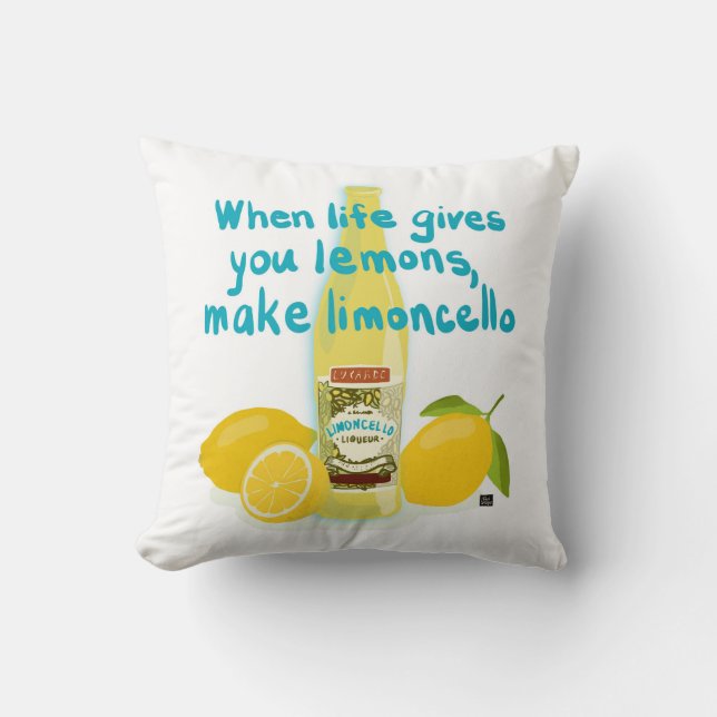 Als het leven je citroenen geeft - Maak Limoncello Kussen (Voorkant)