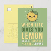 Als het leven je citroenvriendschap geeft briefkaart (Voorkant / Achterkant)