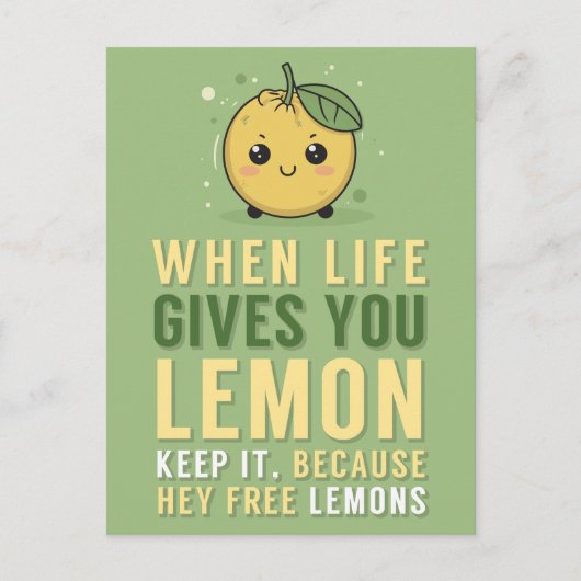 Als het leven je citroenvriendschap geeft briefkaart (Voorkant)