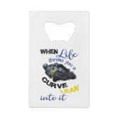 Als het leven je een curve geeft creditkaart flessenopener (Achterkant)