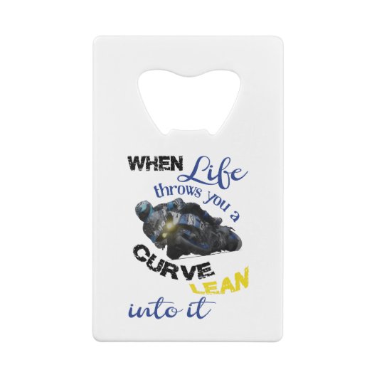 Als het leven je een curve geeft creditkaart flessenopener (Achterkant)